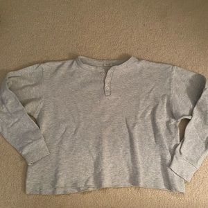John galt brandy Melville grey long sleeve, quarter button,cropped